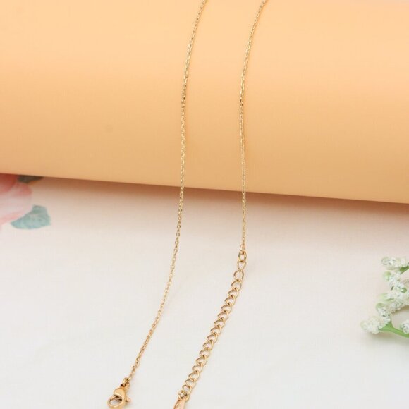 Elegant Rose Gold Necklace with Crystal Leaf Charm, XPNL0404 - Picture 10 of 12